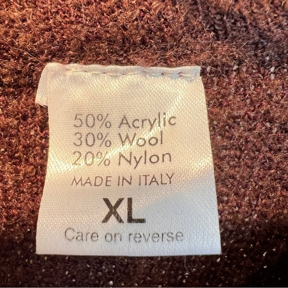 NORM THOMPSON Made in Italy Wool Blend Pullover Sweater w/crew neck. Size XL - Picture 3 of 6